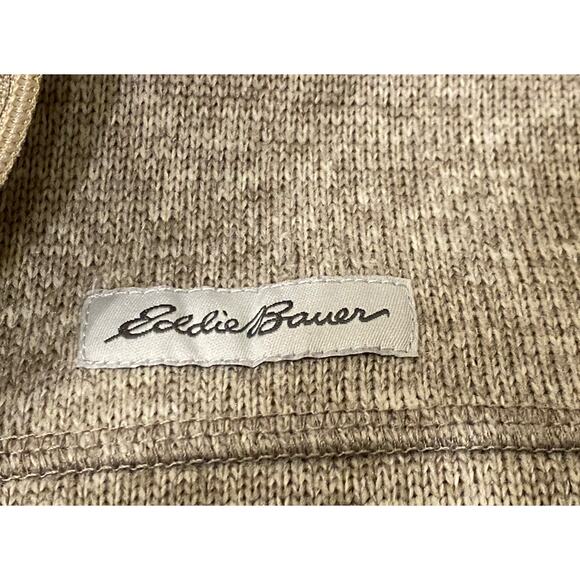 Eddie Bauer Womens Oatmeal Tan Brown Blend 1/2 Zip Pullover Sweater Jacket Small - Picture 2 of 5